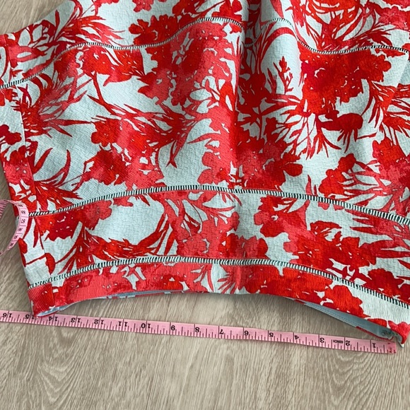 Banana Republic Red  Tiffany Blue Mini Skirt 8 - Picture 7 of 7